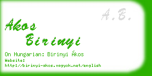 akos birinyi business card